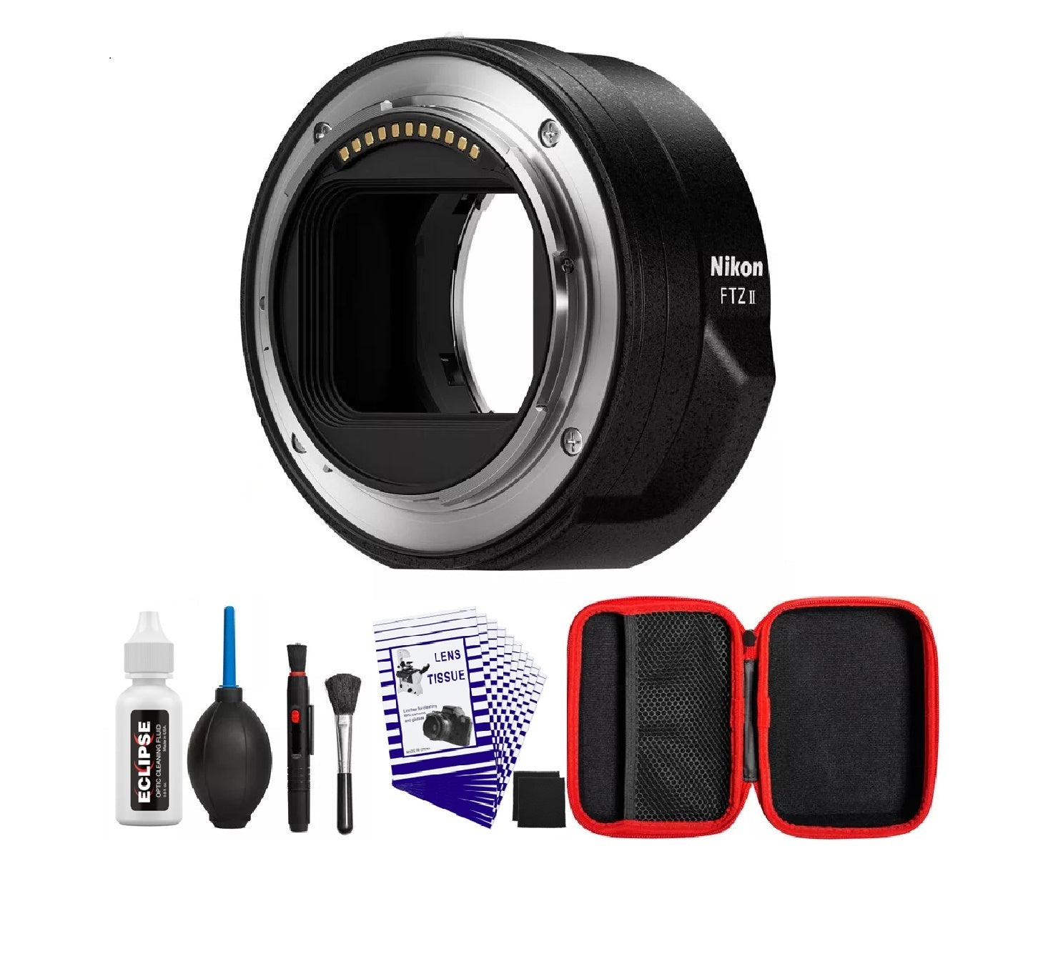 Nikon 4264 FTZ II Lens Mount Adapter for Z-Mount Mirrorless Bundle with All-in-One Cleaning Kit W/ Case, 500 Pieces Lens Cleaning Paper Tissue + More