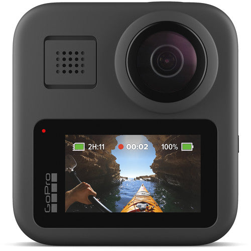 GoPro MAX 360 Action Camera with Deluxe Accessory Bundle – Includes:  SanDisk Extreme 32GB microSDHC Memory Card, Rechargeable Underwater LED  Light