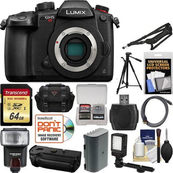 matig Bedoel Opknappen Panasonic Lumix DC-GH5S Mirrorless Micro Four Thirds with 64GB Card | Case  | Flash | Battery | Grip | Tripod | Video Light | Sling Strap | Kit | NJ  Accessory/Buy Direct & Save
