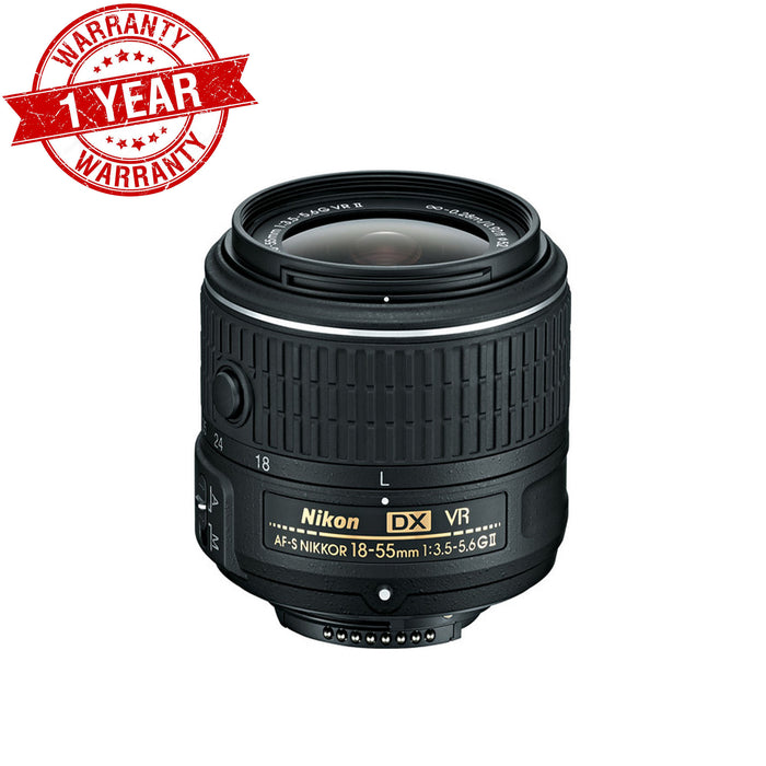 Nikon AF-S DX NIKKOR 18-55mm f/3.5-5.6G VR II Lens with Cleaning