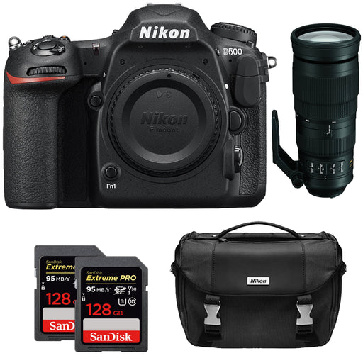 Nikon 20.9 D500 Sports & Wildlife Kit with 3.2 LCD, Black (13518)