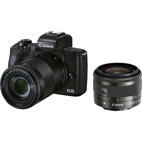 Canon EOS M50 II Mirrorless Camera with 15-45mm and 55-200mm Lenses (Black) | NJ Accessory/Buy Direct