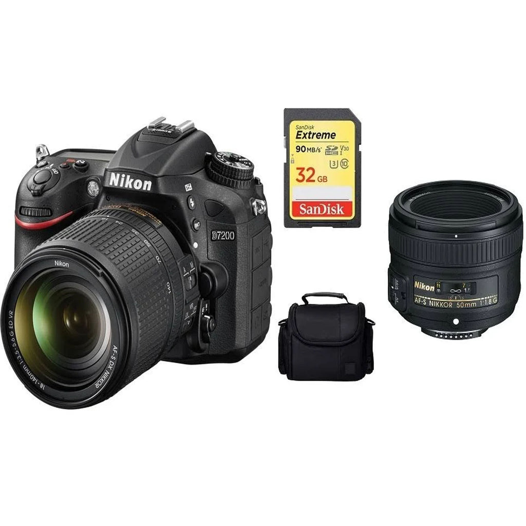 Nikon D7200/D7500 DSLR Camera with 18-140mm Prime Lens & Nikon