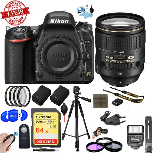 Best Buy: Nikon D750 DSLR Video Camera with AF-S NIKKOR 24-120mm f/4G ED VR  Lens Black 1549