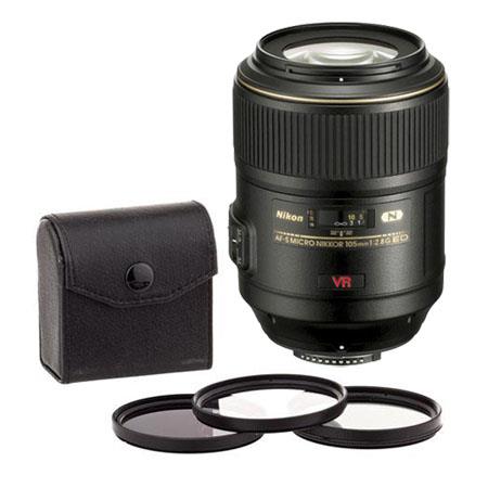 Nikon 105mm f/2.8G ED-IF AF-S VR Micro NIKKOR Lens W 3pc Filter