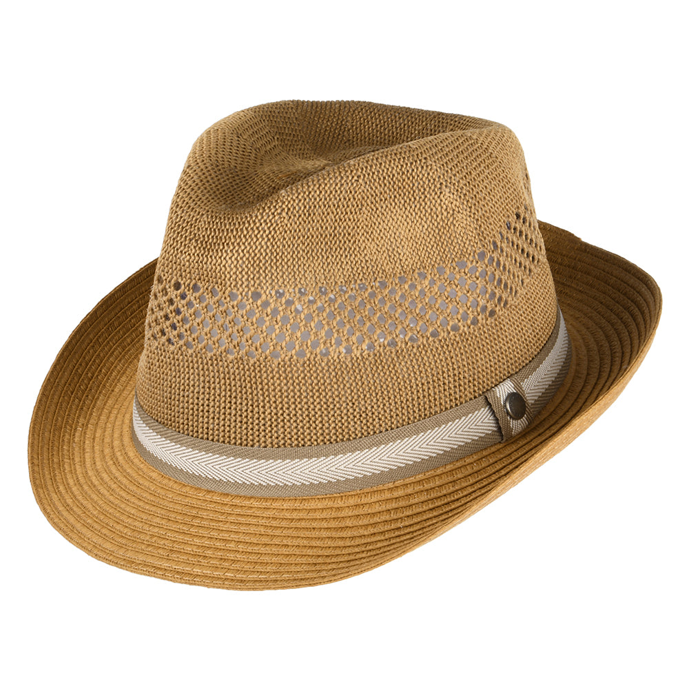 Barbour Hats Craster Summer Trilby Hat - Dark Tan - S