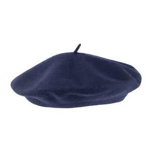 navy blue wool beret