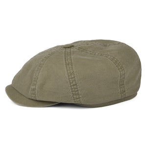 Stetson Hats Hatteras Washed Organic Cotton Newsboy Cap - Olive