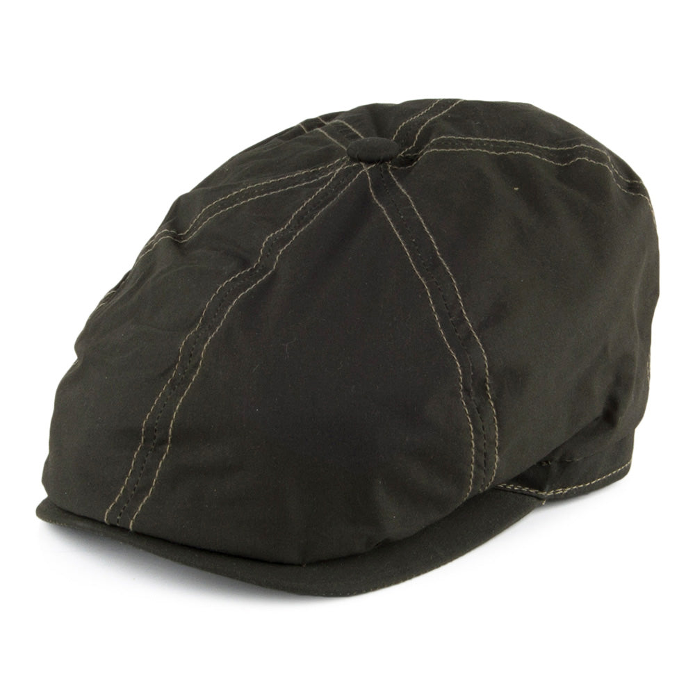 Failsworth Hats Hudson Dry Wax Newsboy Cap - Olive - S