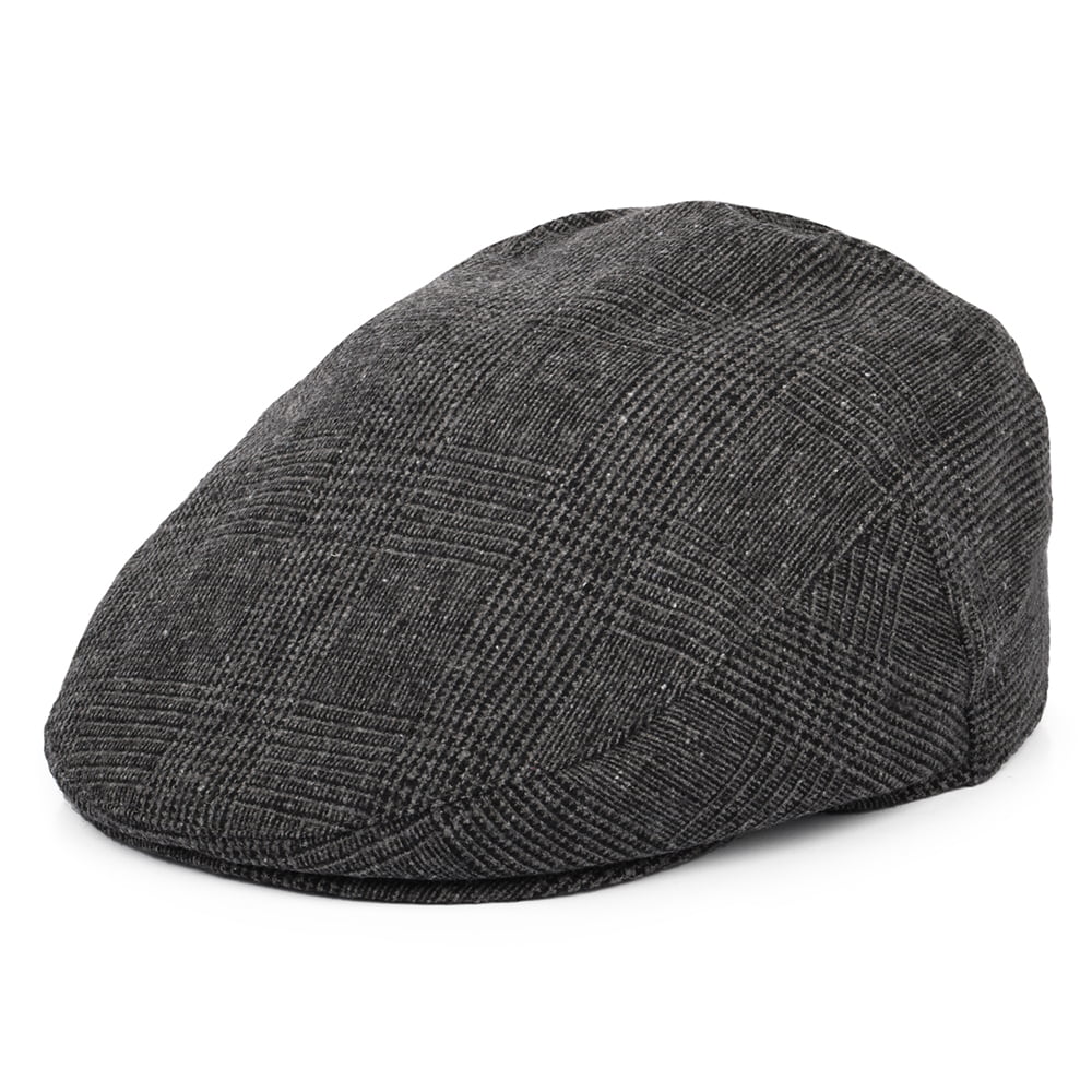 Barbour Hats Wilkin Prince of Wales Check Flat Cap - Charcoal – Village ...