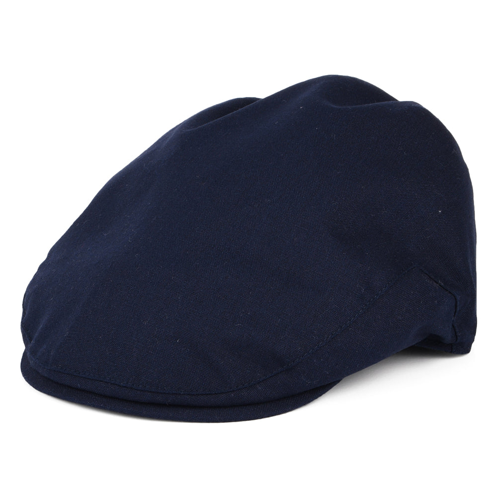 Christys Hats Balmoral Cotton-Linen Flat Cap - Navy Blue – Village Hats