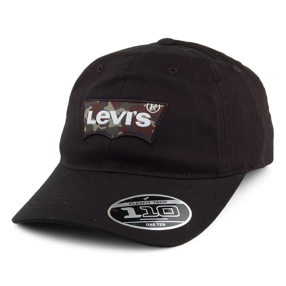 Levi's Hats Big Batwing Baseball Cap with Camo Logo - Black