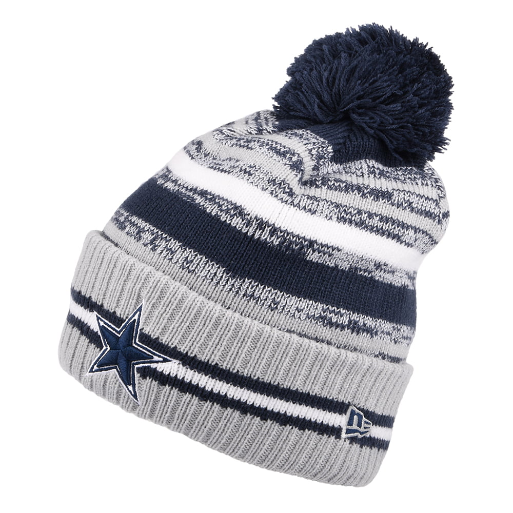 New Era Dallas Cowboys Bobble Hat - NFL Sport Knit OTC - Blue-Grey