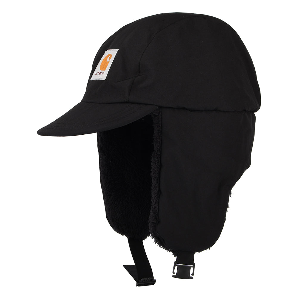 Carhartt WIP Hats Alberta Baseball Cap with Earflaps - Black - Small/Medium