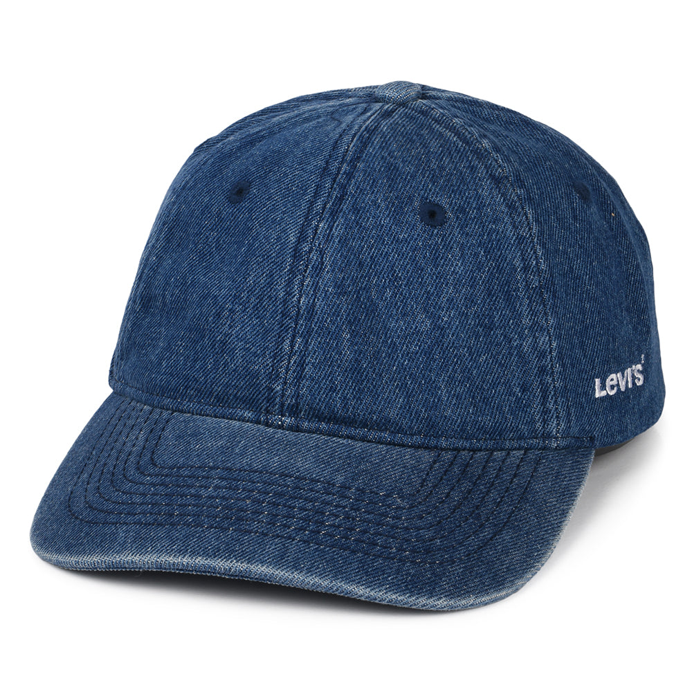 Levi's Hats Essential Denim Baseball Cap With Blank Tab - Blue