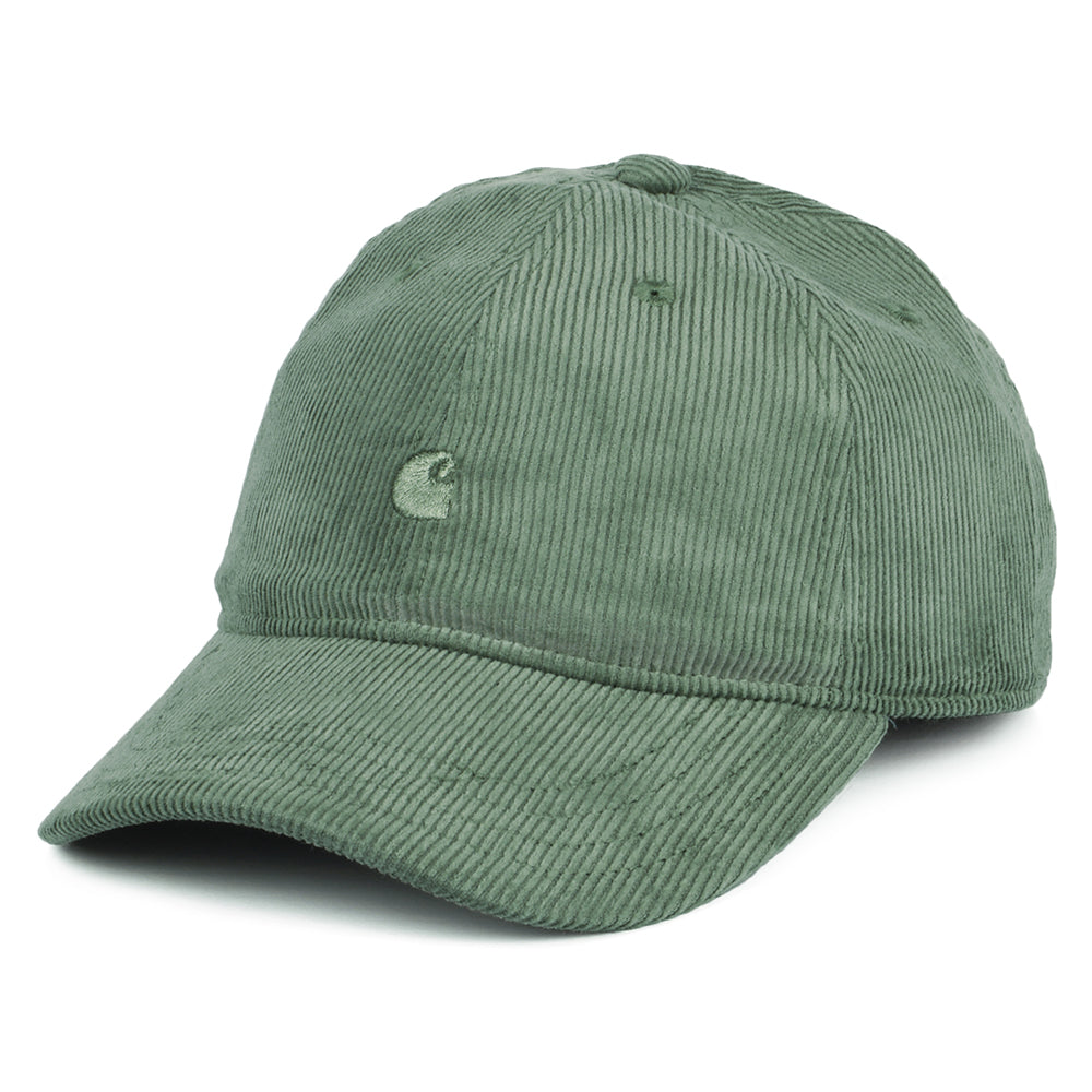 Carhartt WIP Hats Harlem Corduroy Tonal Baseball Cap - Light Forest