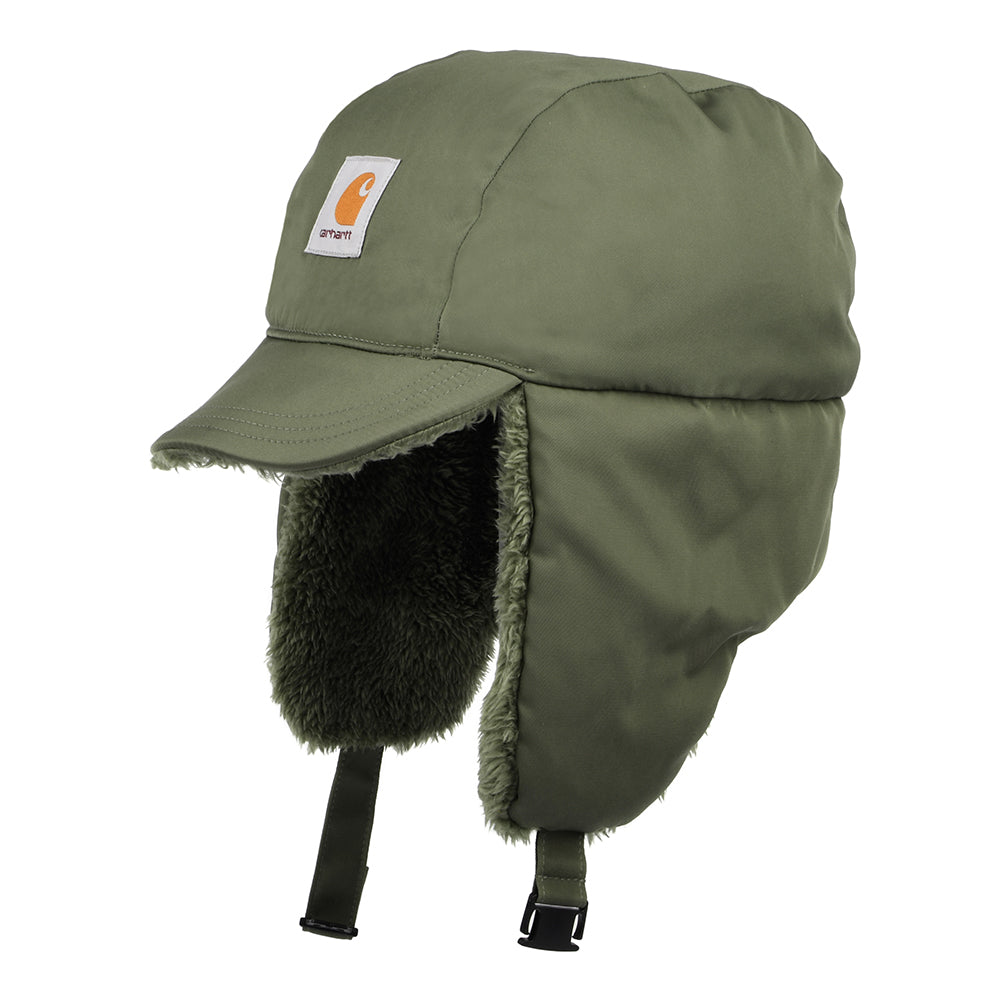 Carhartt WIP Hats Levin Reversible Baseball Cap with Earflaps - Olive - Small/Medium
