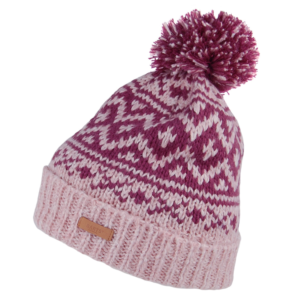 Barts Hats Romance Bobble Hat - Pink-Burgundy