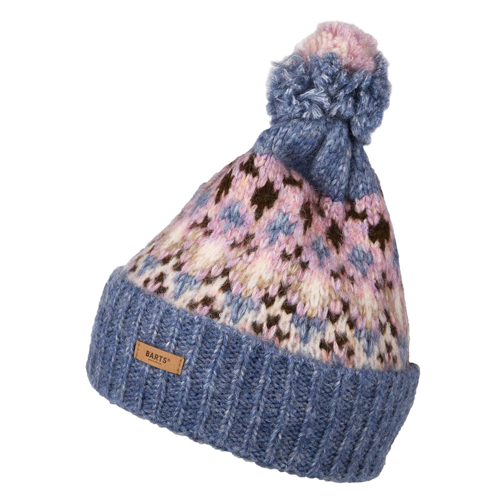 Barts Hats Renaa Recycled Bobble Hat - Blue-Multi