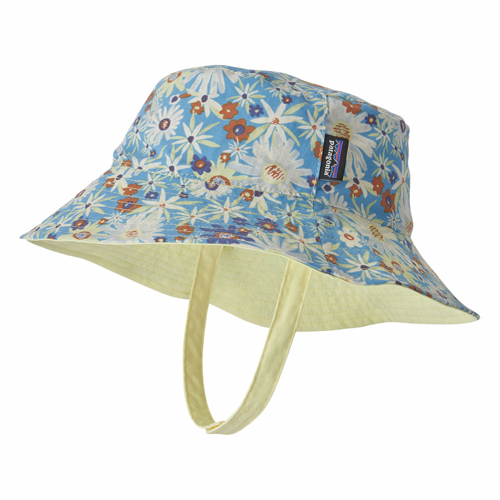 Patagonia Hats Baby Primavera Reversible Sun Bucket Hat - Yellow-Blue - 6-12 Months