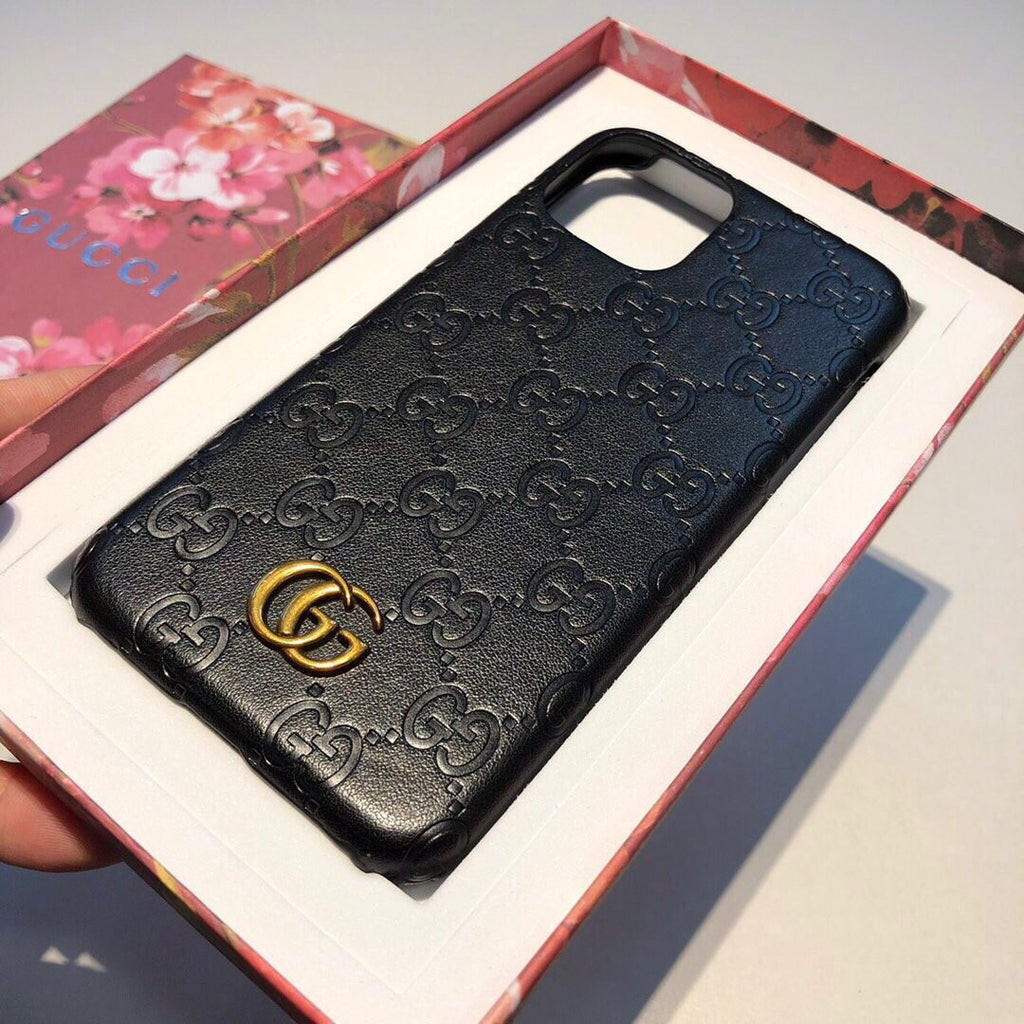 LV EMBOSSED BLK IPHONE CASES