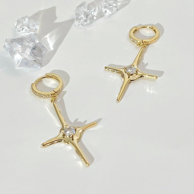 Celestial Star Gold / Silver Huggie Drop Earrings
