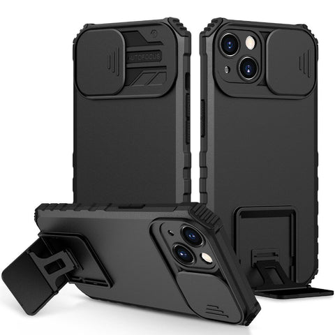 heavy duty black iPhone case with kickstand function