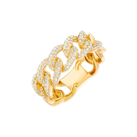 Modern Gold & Diamond Link Ring