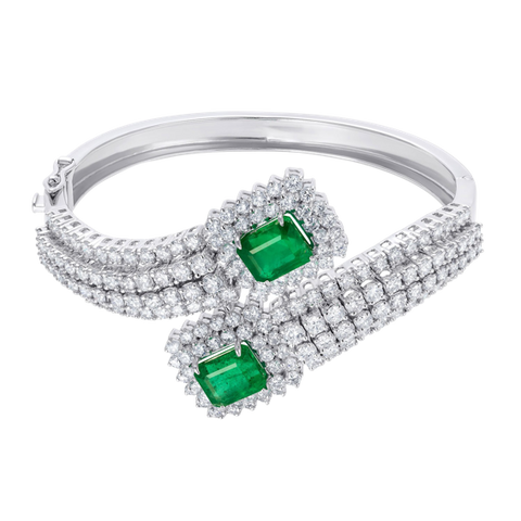 Emerald and Diamond Bangle