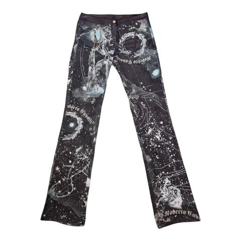 New Roberto Cavalli Floral Sequin Embellished Jeans from Art Collection  Size S