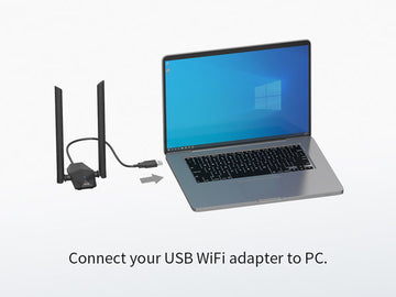ioGiant AX1800 High Gain USB WiFi 6 Adapter Installation Guide Step 1 Connect to Your PC