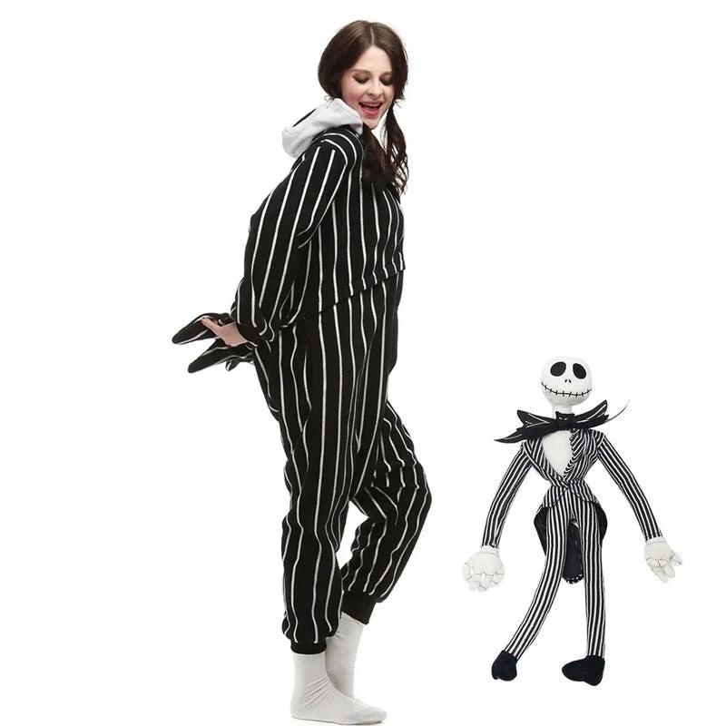 PAJAMASEA Unisex Jack Skull Cosplay Onesie – Spooky, Snuggly, and Seriously Stylish!