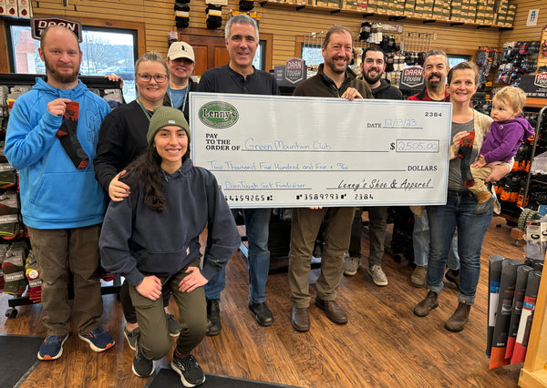 Lenny’s Shoe & Apparel raised $2,505 for the Green Mountain Club through the sale of limited-edition Darn Tough Vermont socks.