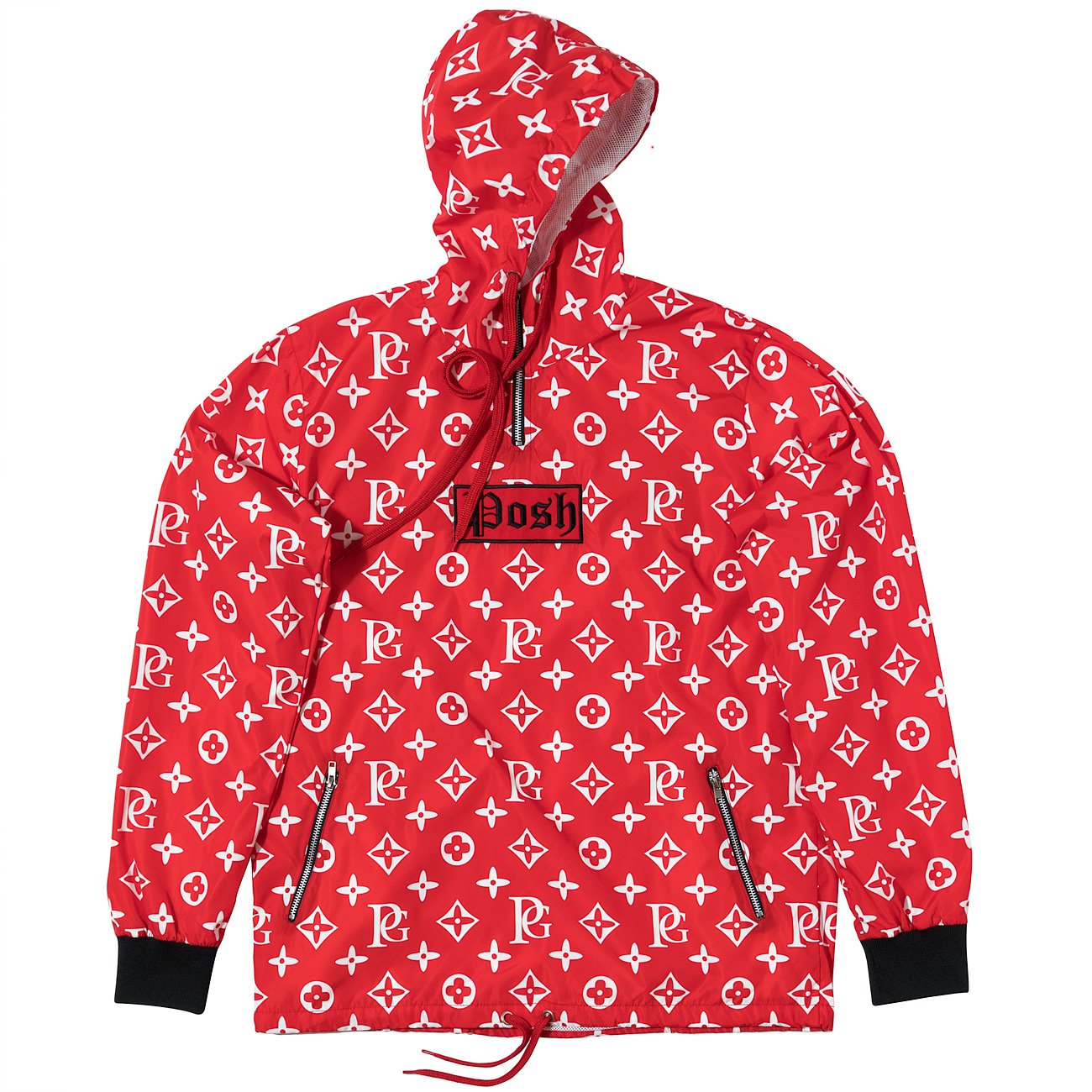 Posh LV_SPRM Windbreaker Hoodie Jacket Red – Posh Official