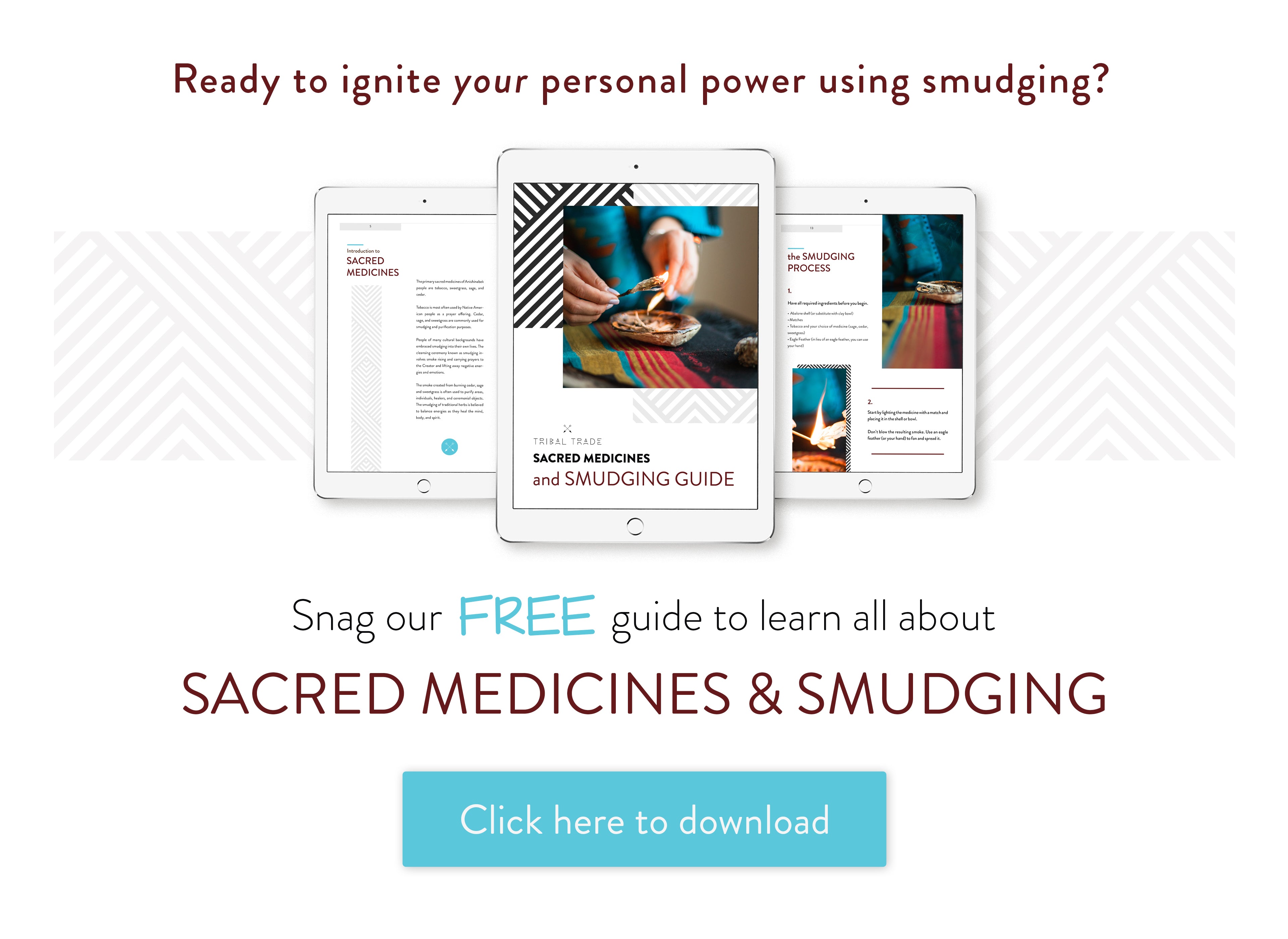 Download our FREE guide to learn all about sacred medicines and smudging