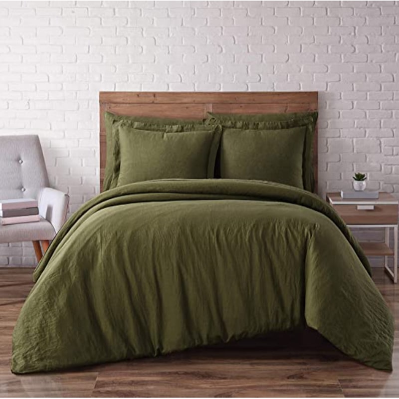 olive green duvet cover queen