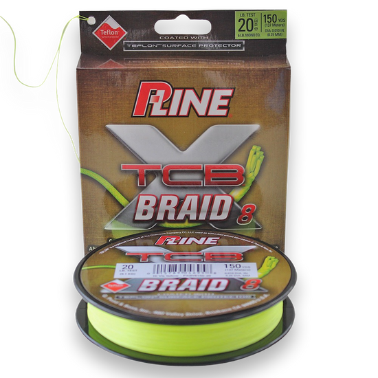 P-Line XTCB 8 Braided Fishing Line 15lb 300yd Hi Vis Yellow