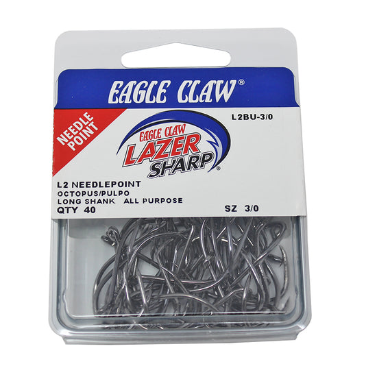 Eagle Claw L2B OCTOPUS Hooks - Sizes 4 to 9/0 - L2BG Needlepoint