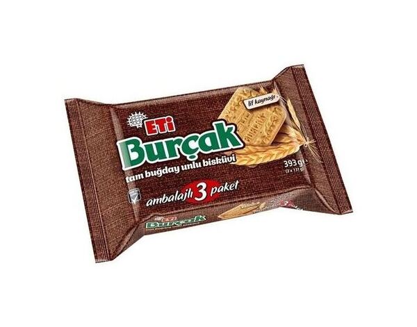 Eti Burcak Whole Wheat Biscuits 3x131 g / Eti Burçak Tam Buğday Unlu B