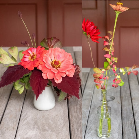 Tall and short bud vases