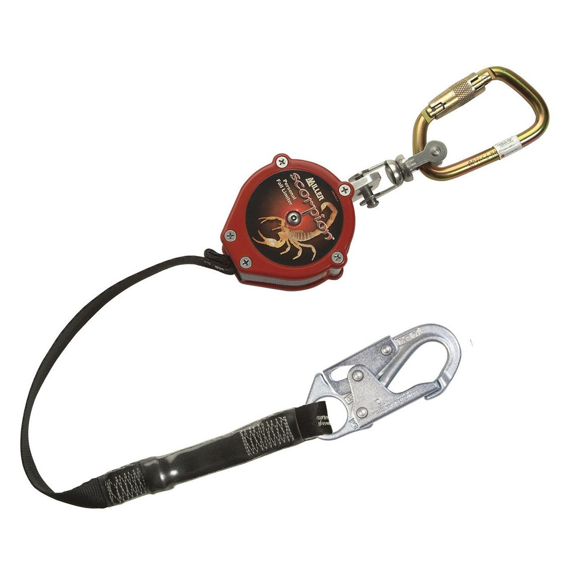 Miller Scorpion PFL-4-Z7/9FT Self-Retracting Lifeline with Steel Twist-Lock Carabiner & Swivel Shackle