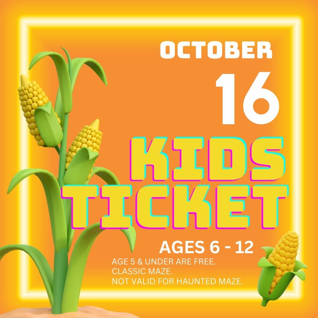 Corn Maze Kid Ticket (Age 6-12) - October 16, 2024 - The Mid product image