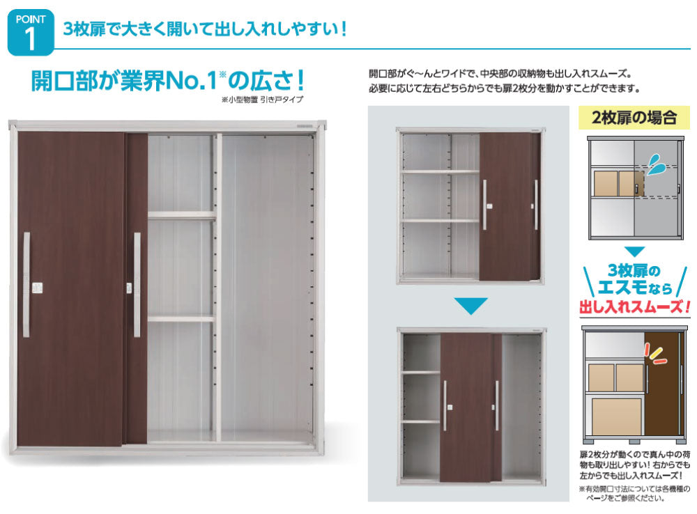 サンキン 物置 E-Stlye COOL 引き戸タイプ COOL-1775(OM) - 1