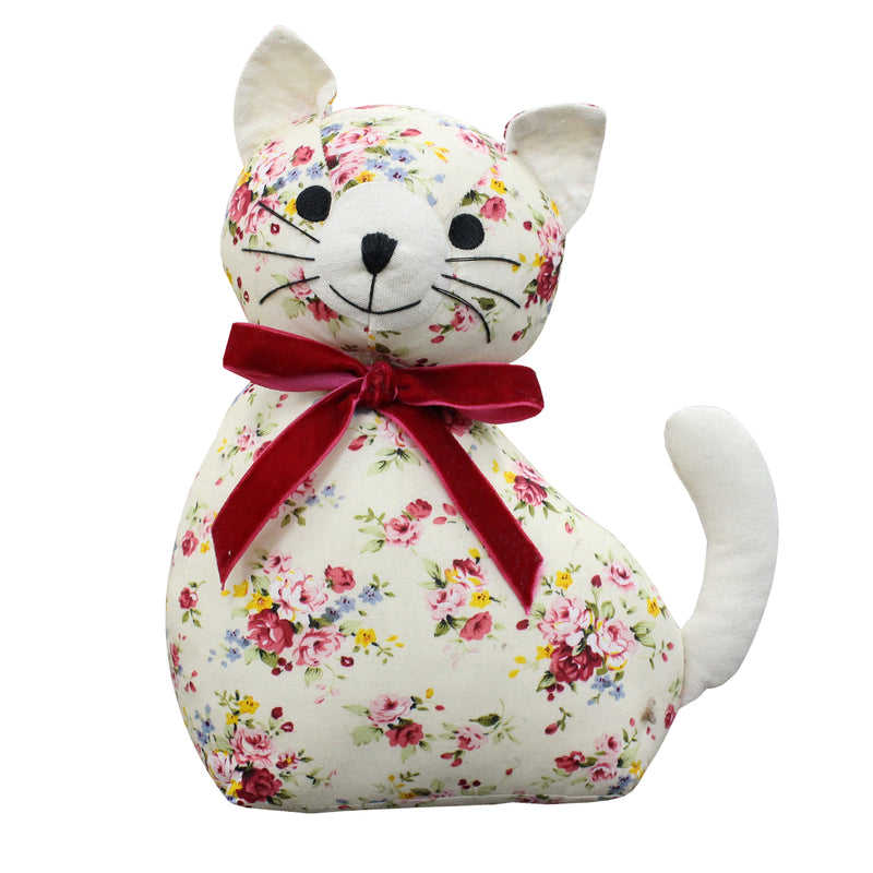 Image of the Floral Cat Novelty Door Stop | Multicolour | Essentials