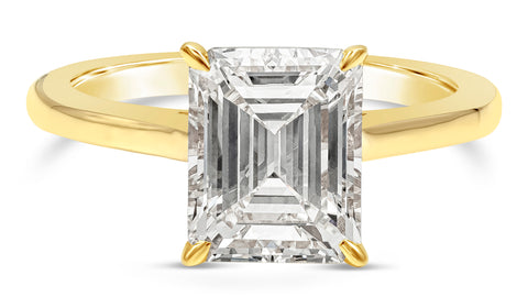 2.30 Carats Total Emerald Cut Diamond Solitaire Engagement Ring