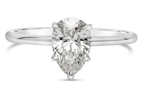 1.26 Carats Pear Shape Diamond Solitaire Engagement Ring