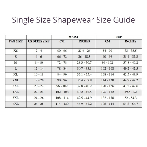 Size Guides – Pomp Shapewear