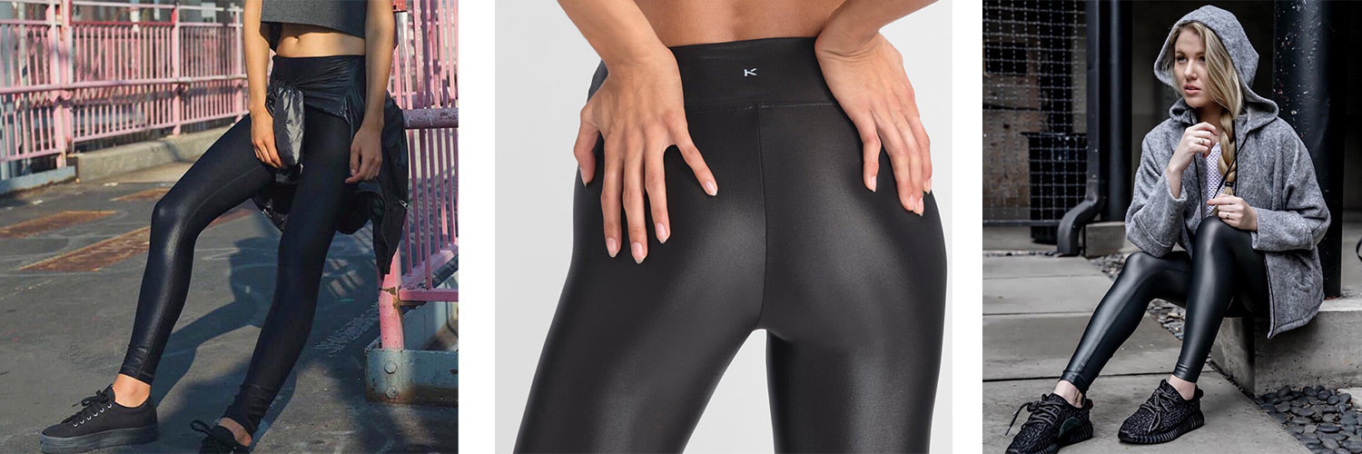 The shiny workout legging is trending hard, Well+Good