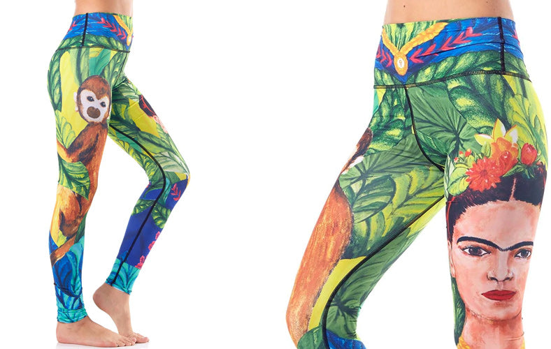 model wearing yoga democracy tummy control leggings