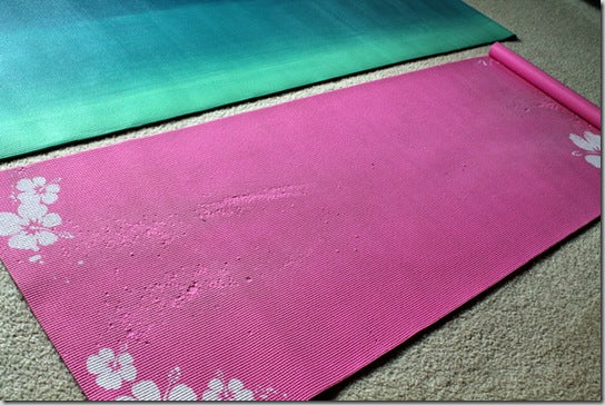 worn yoga mat